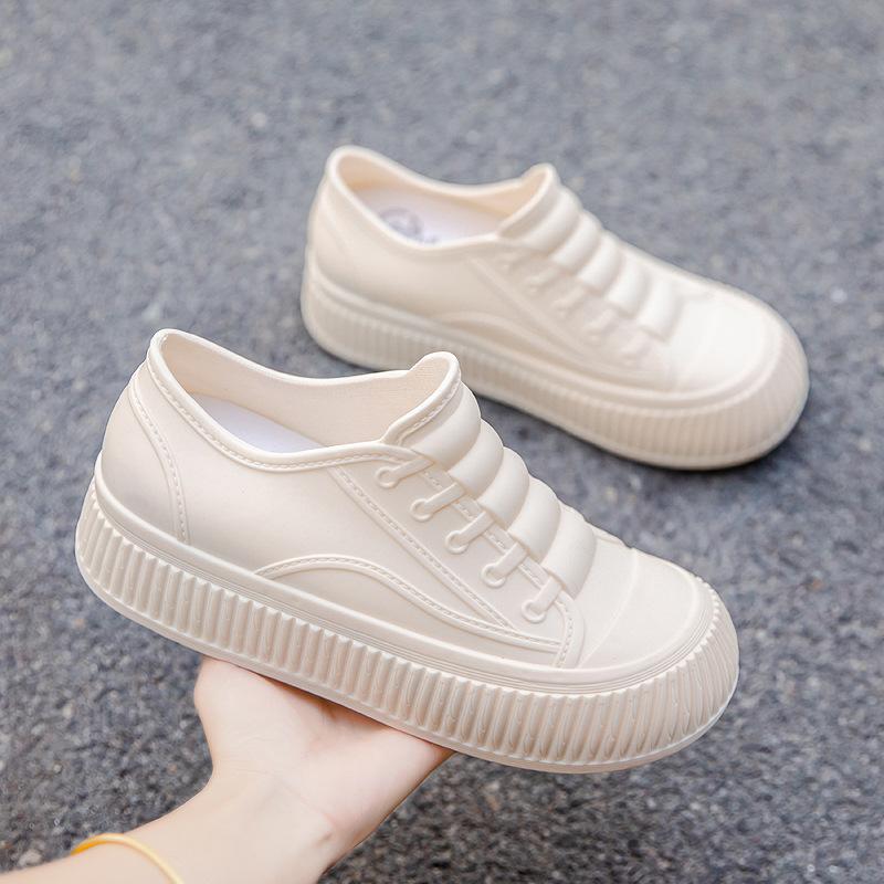 

Японские резиновые сапоги, женская мода, низкая верхняя одежда, нескользящие, водонепроницаемые, короткие резиновые сапоги, бархатные, на толстой подошве, для кухни, работы, резиновая обувь 40