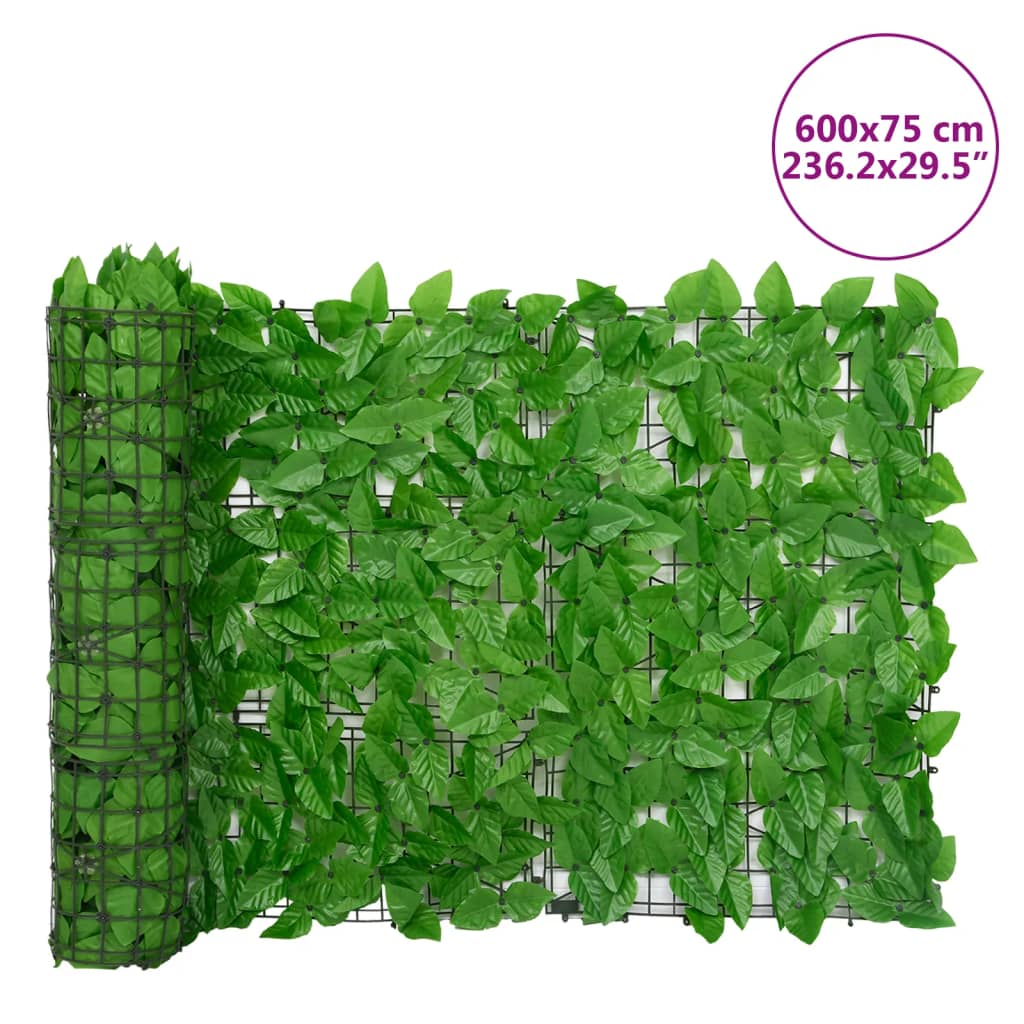 Vidaxl Parawan Balkonowy, Zielone Liście, 600X75 Cm