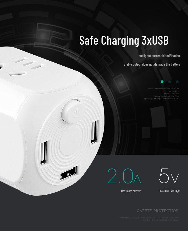 Szybka ładowarka USB kostka konwerter: Wielofunkcyjna Mini Listwa Zasilająca i Adapter Wtyczki