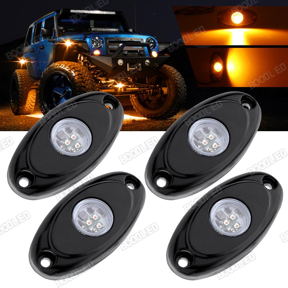 4 Pods LED Rock Light Kit for Jeep ATV SUV Offroad Car Truck Boat Waterproof Underglow LED Neon Lights.