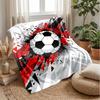 Soccer Ball Splash Art 2 Theme blanket Lightweight Warm Flannel Blanket Decorative Throw Blanket for Home Decoration