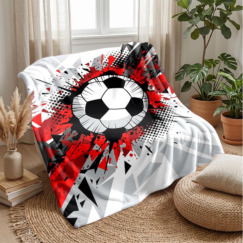 Soccer Ball Splash Art 2 Theme blanket Lightweight Warm Flannel Blanket Decorative Throw Blanket for Home Decoration
