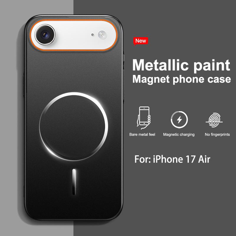 Compatible with Apple 17 Promax Phone Case, 16P Magnetic Suction, Contrasting Color Frosted 16PM, 17PRO Protective Cover