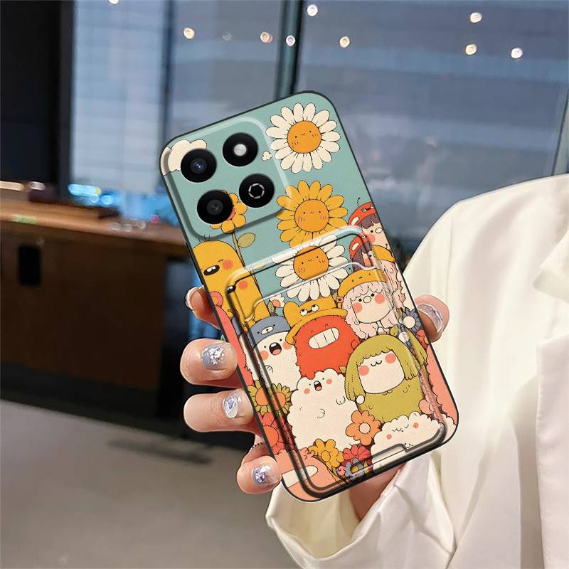 Card slot Full wrap Phone Case For Honor Play60 Plus/Honor200 Smart/X7C/Play9T protective Graffiti Anti-knock Cartoon
