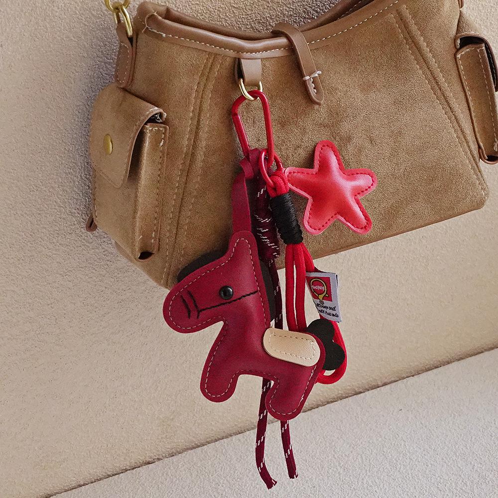Mini Backpack Hanging Handbag Pendant Horse Faux Leather Bag Pendant Bags Accessories