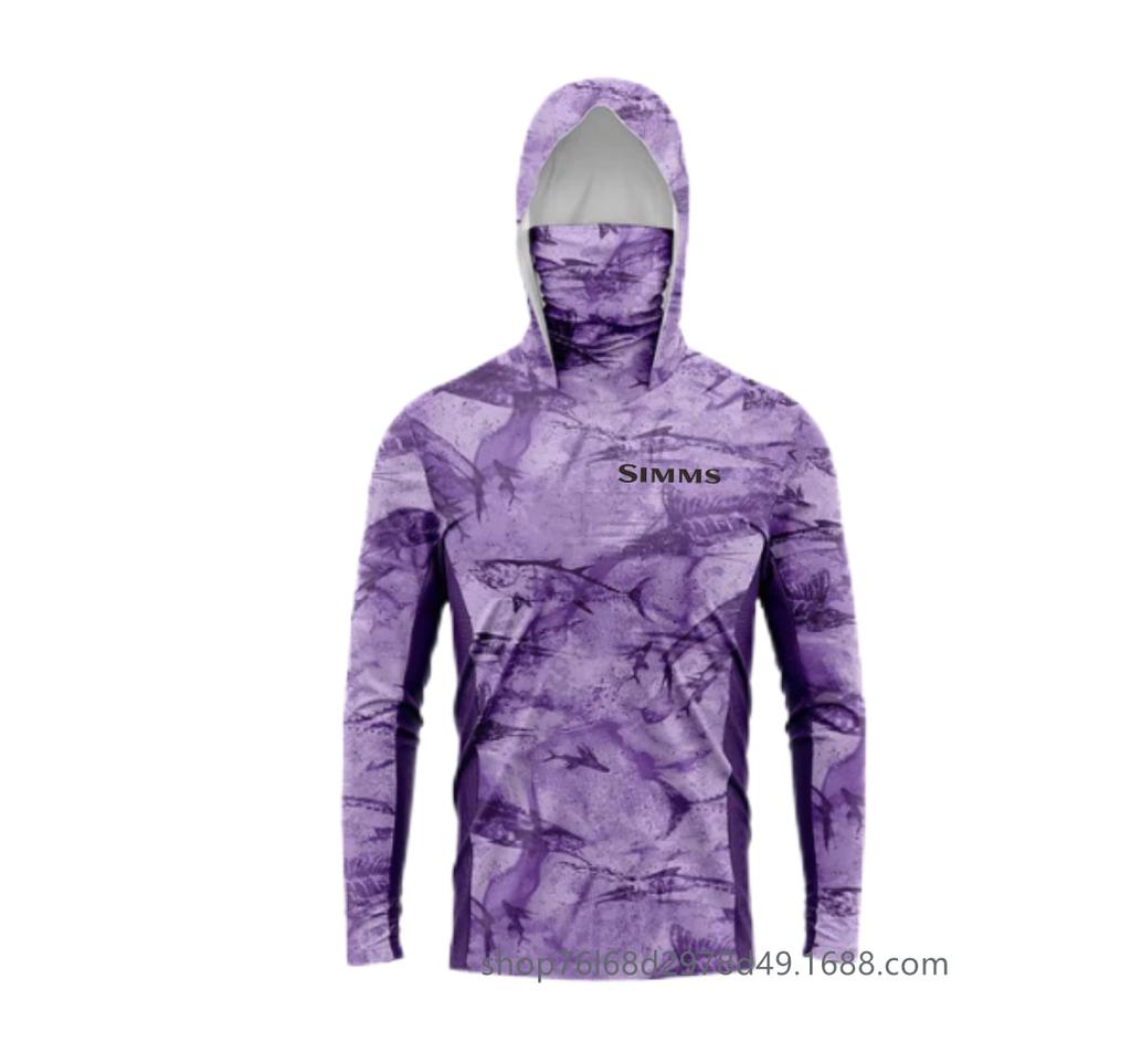 SIMMS Fishing Suit Fly Fishing Luya Hoodie Summer Men's Long Sleeve Sunscreen Clothing Hooded Mask Quick Drying Breathable