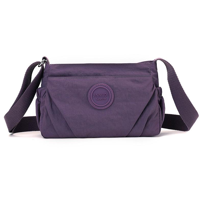 Pleated Multi-compartment Women's Bag Nylon Waterproof Lightweight Shoulder Bag