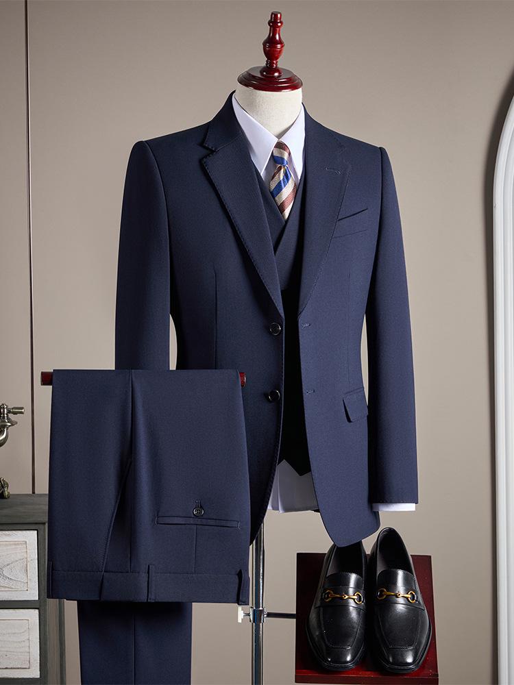 Luxury Men's Custom Suit Set - Tencel Cotton Wool Blend, Fine Twill Fabric, Business Formal Wear.