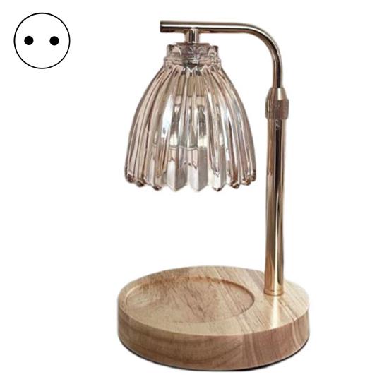 Electric Candle Lamp Warmer Timer Function Soft Glow Flicker Free Dimmable Scented Candle Warmer with Wooden Base