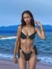 2025 Europäischer & Amerikanischer Uni-Farben Seestern Schnür-Bikini Zweiteiliger Badeanzug