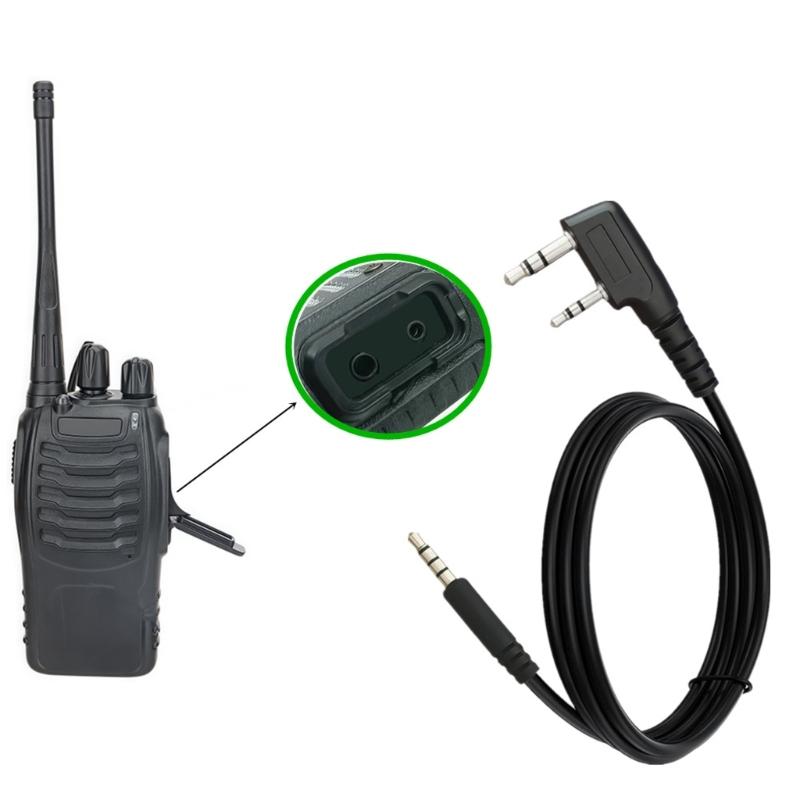 PTT Allowed K Headsets to 3.5mm Adapters Cord Walkies Talkies Sound Cable for External Speaker Use In Restaurants & Vehicles