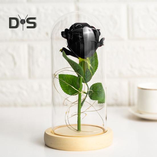 Artificial Rose Flowers Eternal Rose with LED Light Realistic Looking Battery Powered Simulation Rose Flower Holiday Gifts