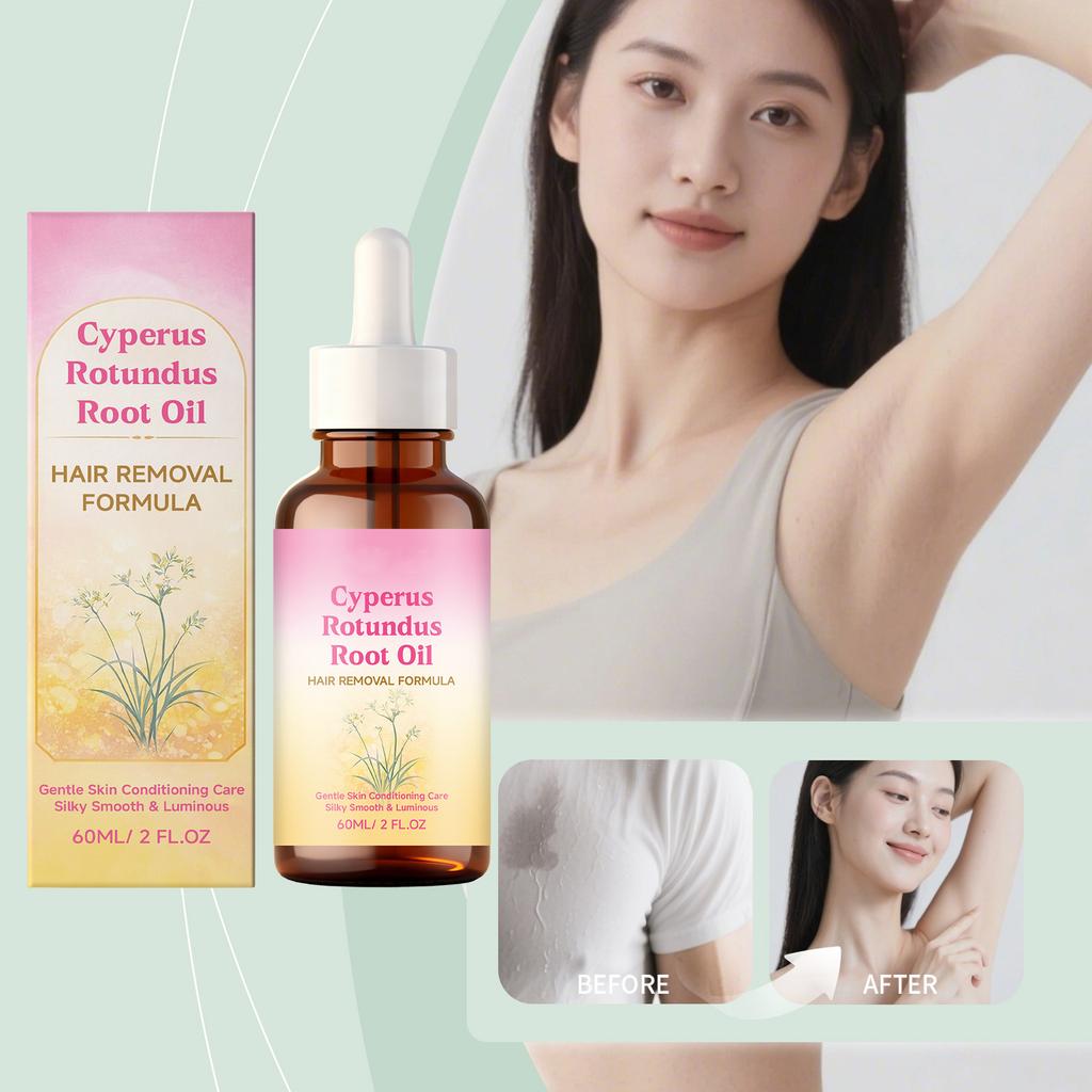 Cyperus Rotundus Care Oil Ontharingsolie Zachte, voedende en gladde huid Vermindert voorzichtig haargroei Voedt en verzacht de huid, 60 ml