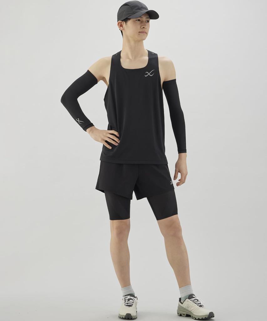 Halber Sport-Unterkörperstütz und Voll-Mesh Perfekt für Marathons und Ball HZO775 BL M CW-X (C-W-X/Wacoal) Herren-Strumpfhosen, über dem Knie, (Hip,