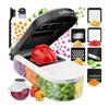 Rebanadora Mandolina de Cocina Fullstar - Picador de Verduras Cebolla Patata Fruta Cortador de Alimentos Recipiente Gadget Regalo Esencial para el Hogar (6 1 Blanco/Negro)