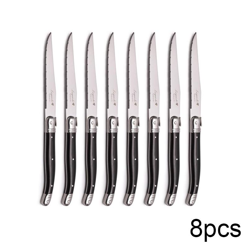 Laguiole Stainless Steel Steak Knives Dinner Knife Black Cutlery Table Knife Dinnerware sets Restaurant Home Bar Flatwatware 9''