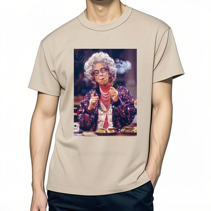 Tee Shirt Summer Mens Tshirt Old Woman Eating Food Brand Oversized Tshirt Trendy Brand Vintage Tshirt