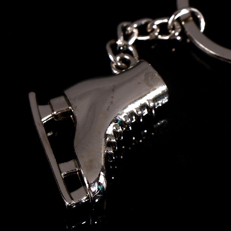 Silver Color Ice Skates Snowflake Pendant Key Ring Skating Key Chain Keychain