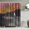 Owl Forest Shower Curtain Nature Birds Trees Wildlife Backdrop Washable Bathroom Decor Artistic Home Decor Modern Farmhouse Styl