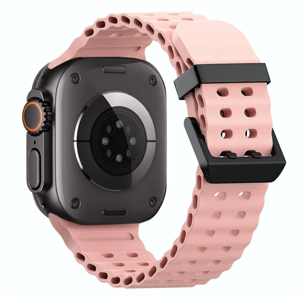 Ocean Silicone+Metal Buckle Strap For Apple Watch Band Ultra 3/2 49mm Sport Bracelet iWatch 11 10 9 8 7 6 SE 46mm 45mm 44mm Belt