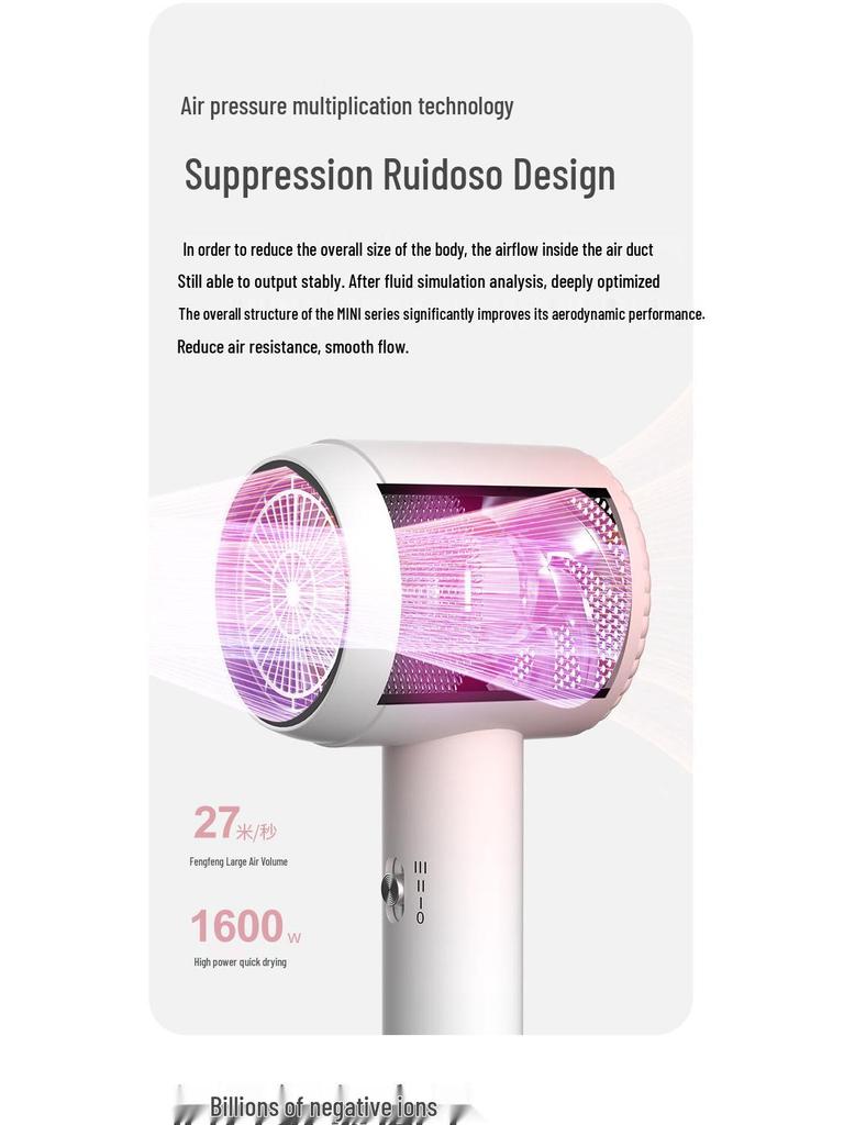 Mini 5W/8W/12W Hair Dryer with Negative Ion Care - Portable, Low-Power, Quick-Dry for Dorms