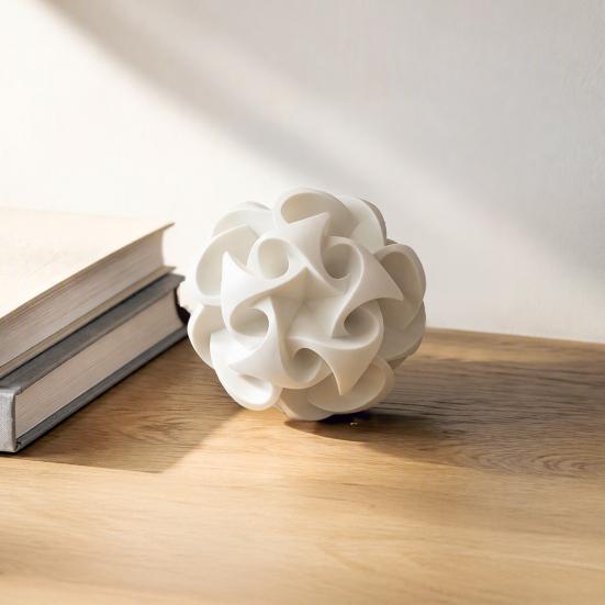 Fine Craftsmanship Desk Decor 3D Printed Geometric Hollow Sphere Sculpture, Abstract Twisted Flower Personalized Decorative Gifts Ball Ornament,
