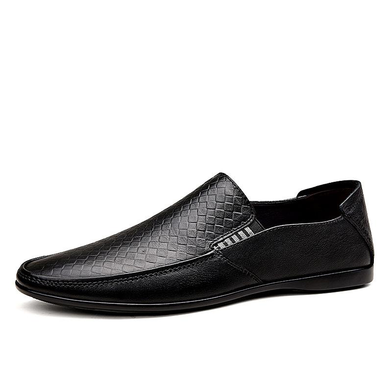 

Мужская обувь из натуральной кожи, повседневные мокасины, роскошные брендовые мужские лоферы, дышащие, без застежек, мужские туфли для вождения, коричневые, вечернее платье 44 чёрный
