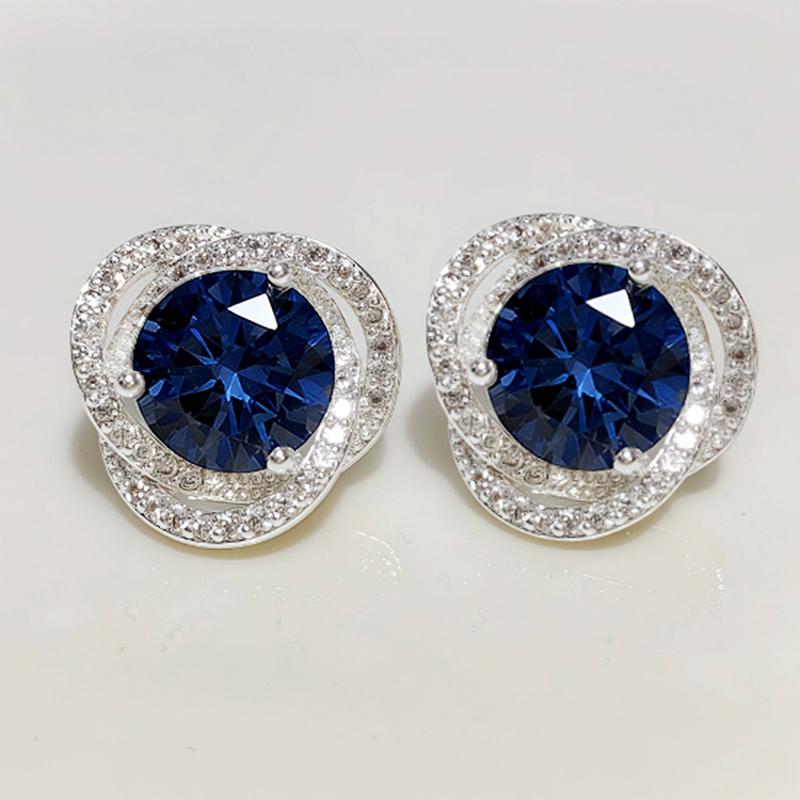 

Huitan Copper Color Stud Earrings for Women Versatile Party Daily Accessories Cross Design Inlaid Bright CZ Elegant Chic Zircon