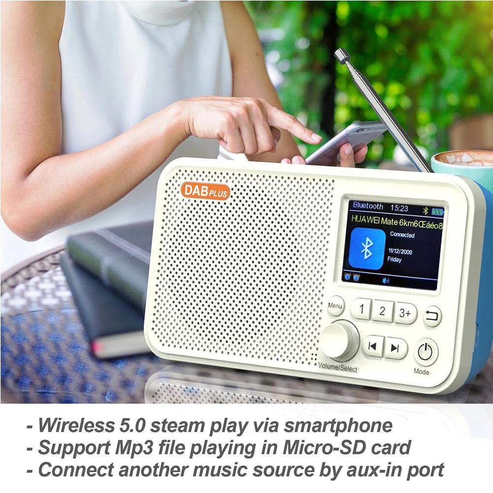 C10 Radio 2.4 Inch LCD Screen Alarm Clock Radio DAB DAB+ FM BT MP3 Player Portable Radio Broadcasting Radio Supports TF Card