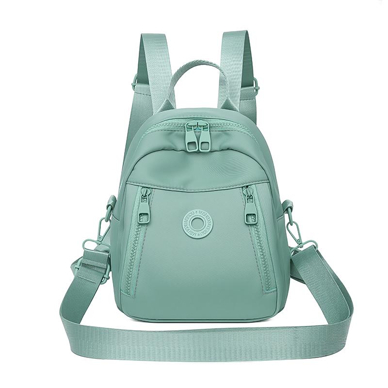 Solid Color Backpack Large Capacity Nylon Lightweight Backpack синий