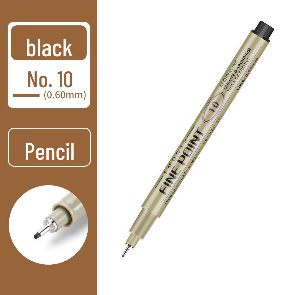 Kusuo Art Black Drawing Pen Set - 12 Quick-Dry, Water & Fade Resistant, Anime Hand-Painted Syringe Liners