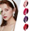 Trendy And Chic Jeweled Wide Top Knot Headband For Fashionable Women Rhinestone Pearl Knot Headbands