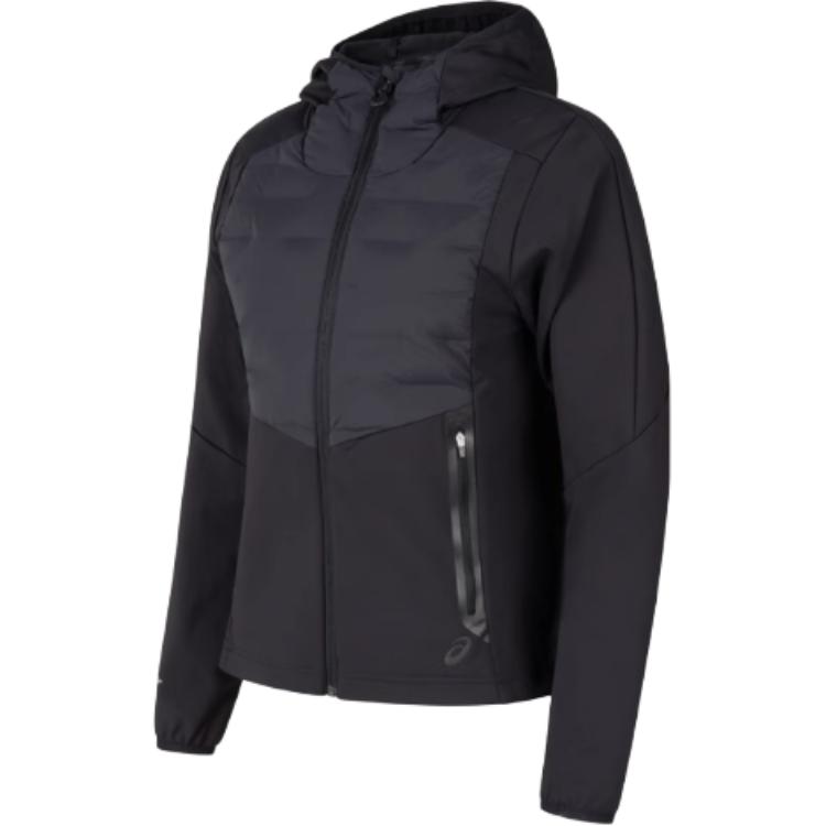 Asics Sports Lifestyle Series Hooded Casual Solid Color Long Sleeve Jacket Down Coat Women jackets Black 2012D165-001