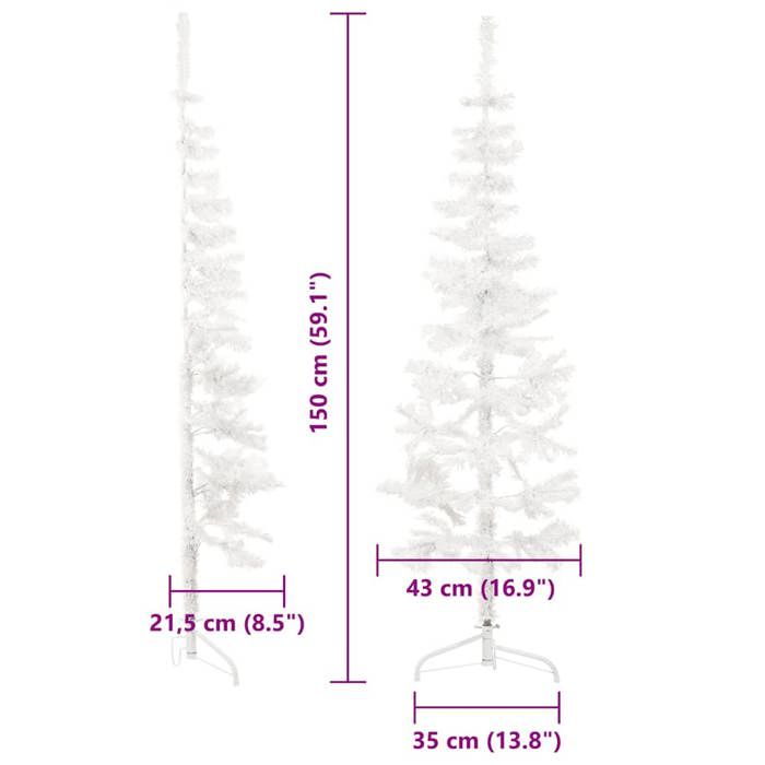 VidaXL Demi Sapin de Noël Artificiel Mince avec Support Arbre de Noël Décoration de Vacances Ornement de Fête Salon 344565