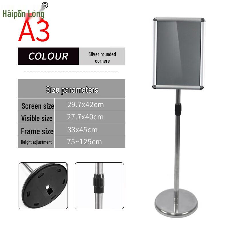 Retractable Stainless Steel Display Stand & Sign Holder
