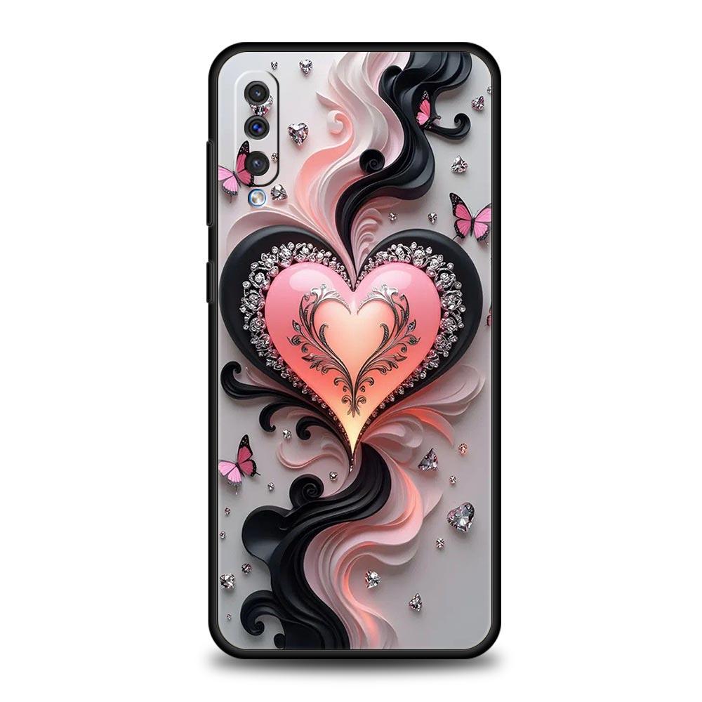 Colored Love Heart Printed Phone Case for Samsung Galaxy A56 A36 A26 A16 A34 A24 A42 A22 A20 A12 A40 A30 A10 5G Soft TPU Cover