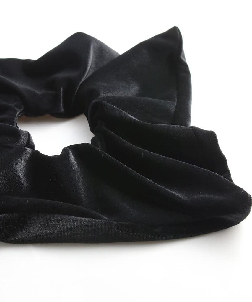 VINGTAINE Square Velvet Shiny Hair Adds and Casual Hair Accessory Scrunchie, Classic, Elegant, Scrunchie, Volume, Simple, Style, HS-165-BLACK