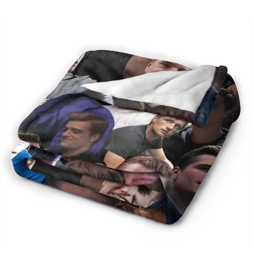 Hunger Games Peeta Mellark Blanket Cover Flannel Josh Hutcherson Lightweight Thin Throw Blanket for Sofa Couch Quilt Portable