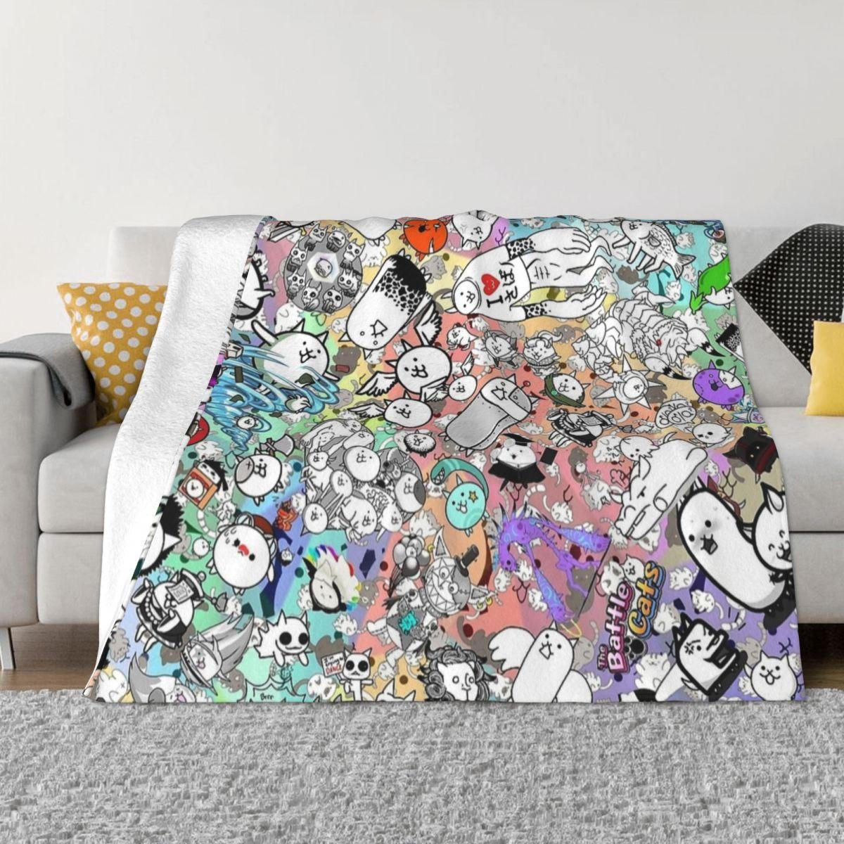 Pandara Jewelry Unisex Battle Cats Game Blanket Flannel Summer Portable Super Warm Throw Blanket For Home Car Bedspreads
