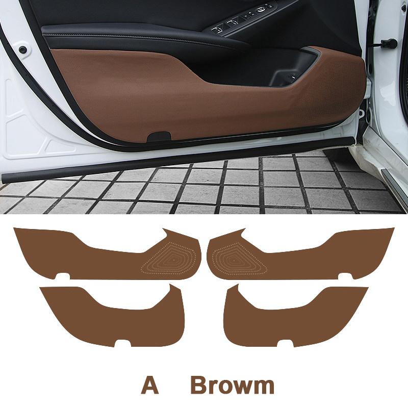 

Car Inner Door Anti Kick Pad Protection Stickers Trim PU Leather For Honda Accord X 10th 2018 Accessories A Brown