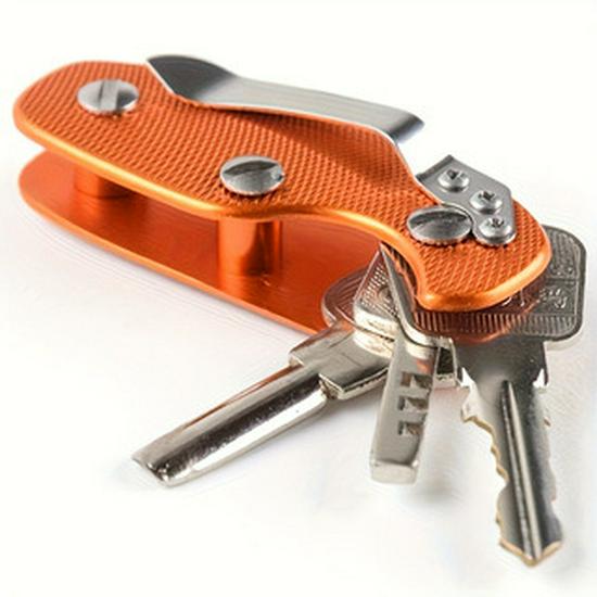 Lightweight Aluminum Alloy EDC Key Holder with Back Clip and Key Pouch