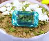 72 Carat Emerald Shape Mind-blowing Offer Blue Topaz London Lab Created Certified Loose Gemstone SN391