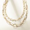 Layer Double Stunning Chain Necklace For Women With Elegant Geometric Design And Alloy Composition