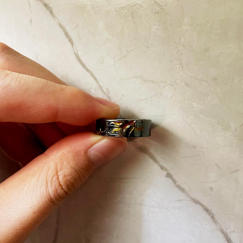 Retro Geschnitzter Rissmalerei Ring Für Frauen Männer Vintage Handgemacht Offener Ring Punk Gotische Accessoires Designer Schmuck Liebesgeschenk