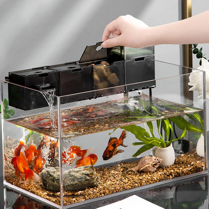 2026 new 6 in 1 5 in 1 Transparent black Acrylic Aquarium Filter Boxes External Hanging Water Purifier for Aquarium Fish Tank