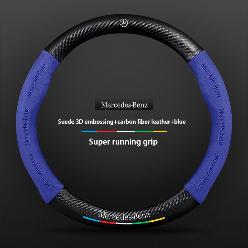 Suede Leather Steering Wheel Cover For Mercedes Benz W204 W205 W203 W211 W212 W201 W210 W124 W126 W140 W168 GLA GLB GLC GLE GLK
