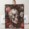 Skull Pattern Flannel Blanket Digital Print Blanket Halloween Gift Bedroom Sofa Decoration