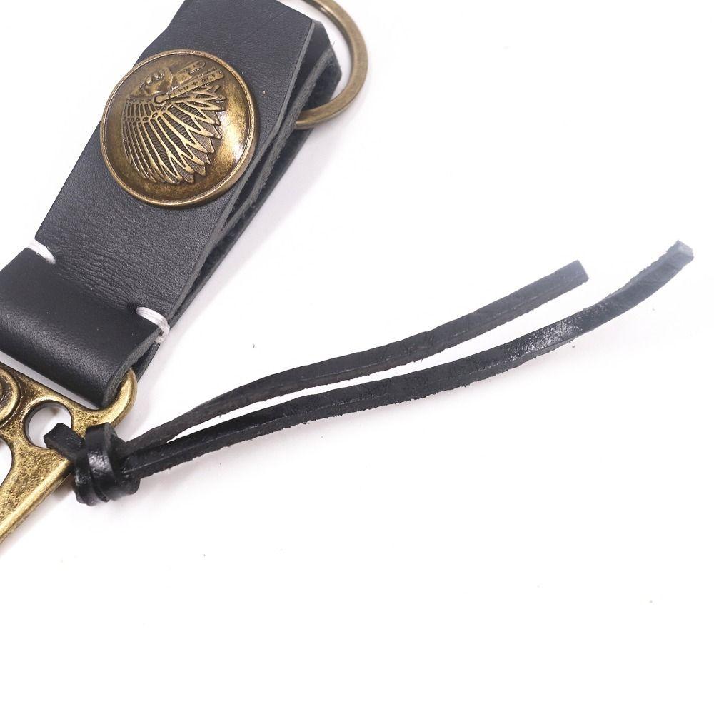 Cowhide Retro Key Holder Handmade Car Keychian Genuine Leather Keychain  Keys Organizer