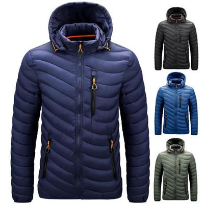 Cappotto Impermeabile con Cappuccio Staccabile Manica Lunga Collo Alto Calda Giacca Invernale per Uso Quotidiano