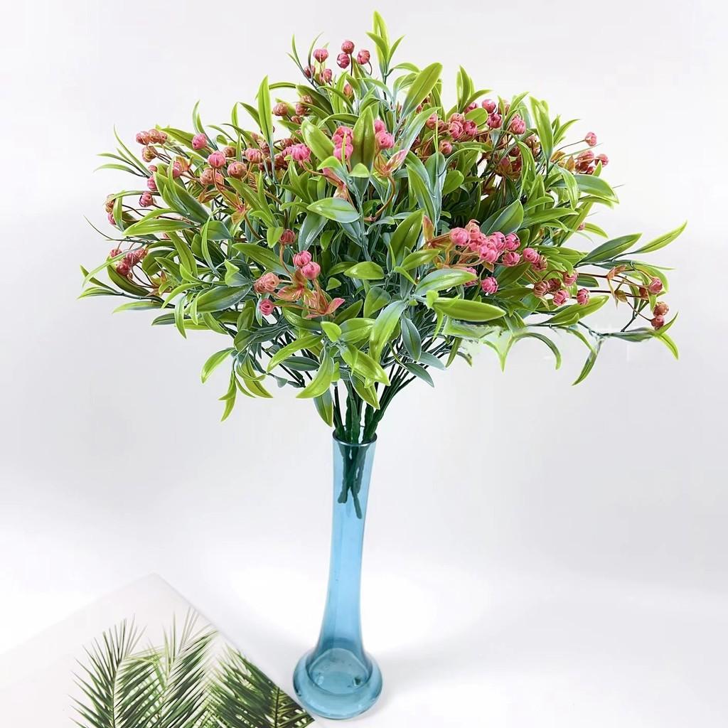 Artificial Simulation Flower 7-forked Bamboo Leaf Starry Sky Home Wedding Outdoor Decoration Green Plants Artificial Flowers Artificial Flower